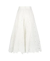 Mac Duggal Women's Embroidered Floral A Line Midi Skirt