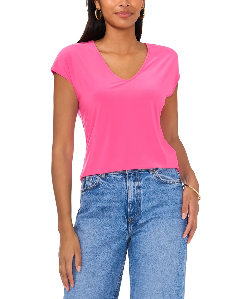 Sam & Jess Women's Cap-Sleeve V-Neck Top