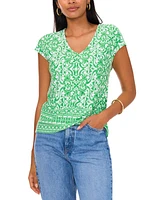 Sam & Jess Women's Cap-Sleeve V-Neck Top