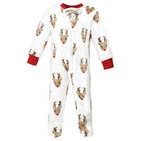 Hudson Baby Boys Plush Sleep and Play one piece, Rudolph