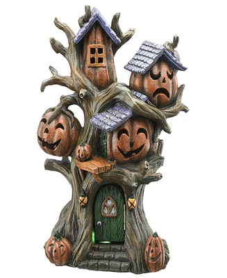 National Tree Company 12" Tree of Jack O' Lanterns Decoration, Led Lights, Halloween Collection