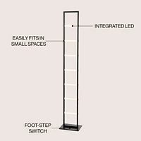 Jonathan Y Ivan 59.3" Minimalist Modern Iron Ladder Dimmable Integrated Led Floor Lamp, Black