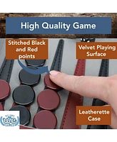 We Games /Black Leatherette Backgammon Set
