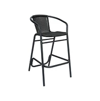 Emma+Oliver Rhea Set Of Four Indoor/Outdoor Restaurant Style Rattan Barstools