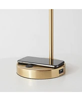 Brightech Elizabeth 16" Led Table Lamp with Wireless Charging Pad and Usb Port