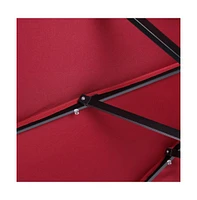 Kinsley 9 Ft Solar Patio Umbrella With Led Lights, Crank Handle And Push Button Tilt