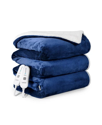 Caromio Queen Flannel Electric Heated Blanket with Dual Control, 84" x 90"