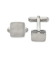 Chisel Stainless Steel Brushed Black Oxidized Cuff Links