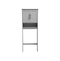 Merrick Lane Vigo Over The Toilet Bathroom Organizer With Shelves And Magnetic Closure Doors