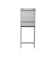 Merrick Lane Vigo Over The Toilet Bathroom Organizer With Shelves And Magnetic Closure Doors