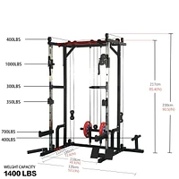 Streamdale Furniture Power Cage with Lat PullDown, Weight Bench, and Rack