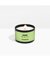 Emme nyc Natural Soy Pandan Scented Candle Tin with Wood Wick 4 oz