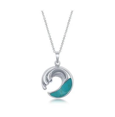 Simona Sterling Silver Wave Turquoise Pendant