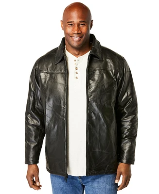 KingSize Big & Tall Embossed Leather Jacket
