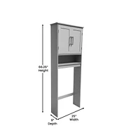 Merrick Lane Vigo Over The Toilet Bathroom Organizer With Shelves And Magnetic Closure Doors