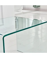 Streamdale Furniture Tempered Transparent Glass End Table Small Sofa Table