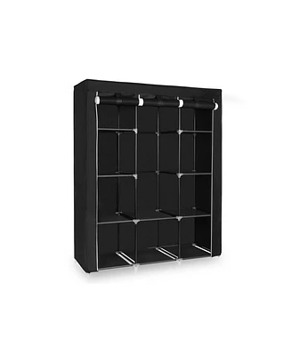 Slickblue Portable Wardrobe Storage Organizer With 10 Shelves, Quick And Easy To Assemble, Extra Space