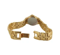 Swiss Edition Women's Luxury 23K Gold Plated Crystal Bezel and Bracelet Dress Watch