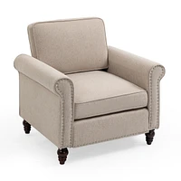 Streamdale Furniture Modern Upholstered Accent Chair Armchair, Fabric Reading Living Room Side Chair, Single Sofa