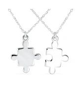 Bling Jewelry Best Friends 2 pcs Set Bff Split Break Apart Puzzle Word Mom Mother Daughter Pendant Necklace Sterling Silver