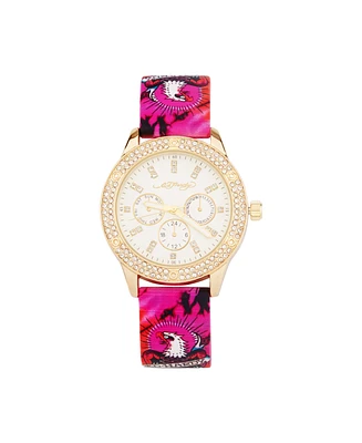 Ed Hardy Women's Quartz Matte Silicone Strap Analog Watch 38mm