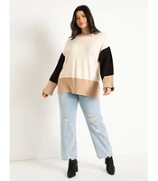 Eloquii Plus Colorblocked Relaxed Sweater