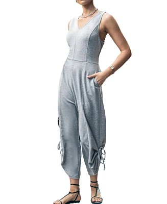 Cupshe Women's Sleeveless V-Neck Wide Leg Jersey Jumpsuit