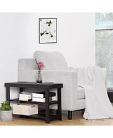 Slickblue Wicker Shoe Rack Bench With Shelves, Organizer