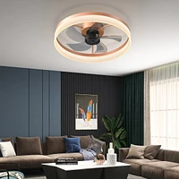 Streamdale Furniture Ceiling Fans With Lights Dimmable Led Embedded Installation Of Thin Modern Ceiling Fans(Rose Gold)