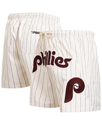Pro Standard Men's Cream Philadelphia Phillies Pinstripe Retro Classic Woven Shorts