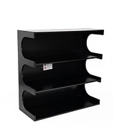 Streamdale Furniture 4-Tier Black Book Shelf & Coffee Table