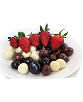 Andy Anand Chocolatier Andy Anand Fresh Freeze Dried Strawberries Dipped In Premium Milk, White And Dark Chocolate, Gourmet Food Gift Boxed, Mothers F