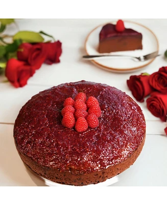 Andy Anand Chocolatier Andy Anand Exquisite 9" Chocolate Raspberry Cake with Real Chocolate Truffles, Made Traditionally for Luxurious Creaminess, Bir