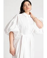 Eloquii Plus Balloon Sleeve Shirt Dress