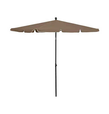 vidaXL Garden Parasol with Pole 82.7"x55.1" Taupe