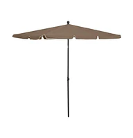 vidaXL Garden Parasol with Pole 82.7"x55.1" Taupe