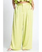 Eloquii Women's Wide Leg Pant With Pleat