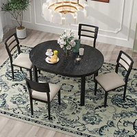 Streamdale Furniture Farmhouse dining set with extendable table & 4 chairs