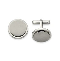 Chisel Titanium Brushed and Polished Cuff Links