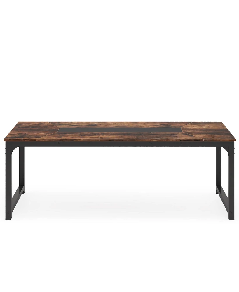 Tribesigns Modern Computer Desk, 70.9 x 35.4 inch Large Executive Office Desk Computer Table Study Writing Desk Workstation for Home Office,Rustic/Bla