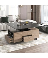 Streamdale Furniture Modern Lift Top Coffee Table Multi Functional Table With 3 Drawers