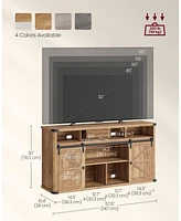 Slickblue Tv Stand for TVs up to 65 Inches, Farmhouse Entertainment Center with Sliding Barn Doors