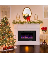 Slickblue 30-Inch Recessed Ultra Thin Electric Fireplace Heater with Glass Appearance