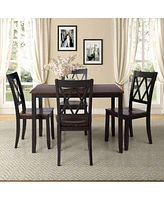 Streamdale Furniture 5-Piece Dining Table Set Home Kitchen Table And Chairs Wood Dining Set, +Cherry