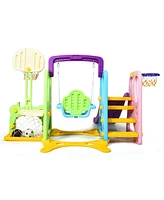 Vebreda Sugift 6-in-1 Climber Swing Basketball Hoop Football Gate