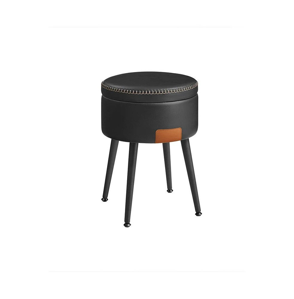 Slickblue Storage Ottoman Vanity Stool with Steel Legs