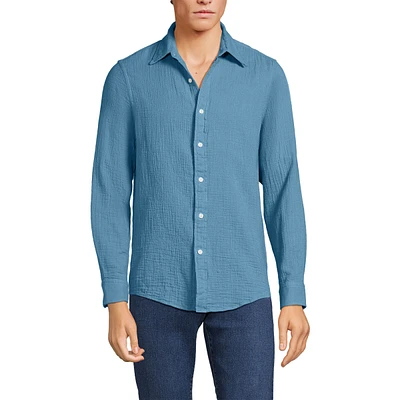 Lands' End Men's Long Sleeve Gauze Shirt