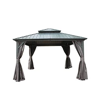 Streamdale Furniture 12' X 12' Hardtop Gazebo, Aluminum Metal Gazebo