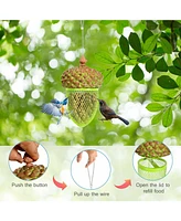 Sugift Metal Acorn Wild Bird Feeder Outdoor Hanging Food Dispenser for Garden Yard