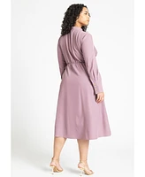 Eloquii Women's Cascade Midi Dress